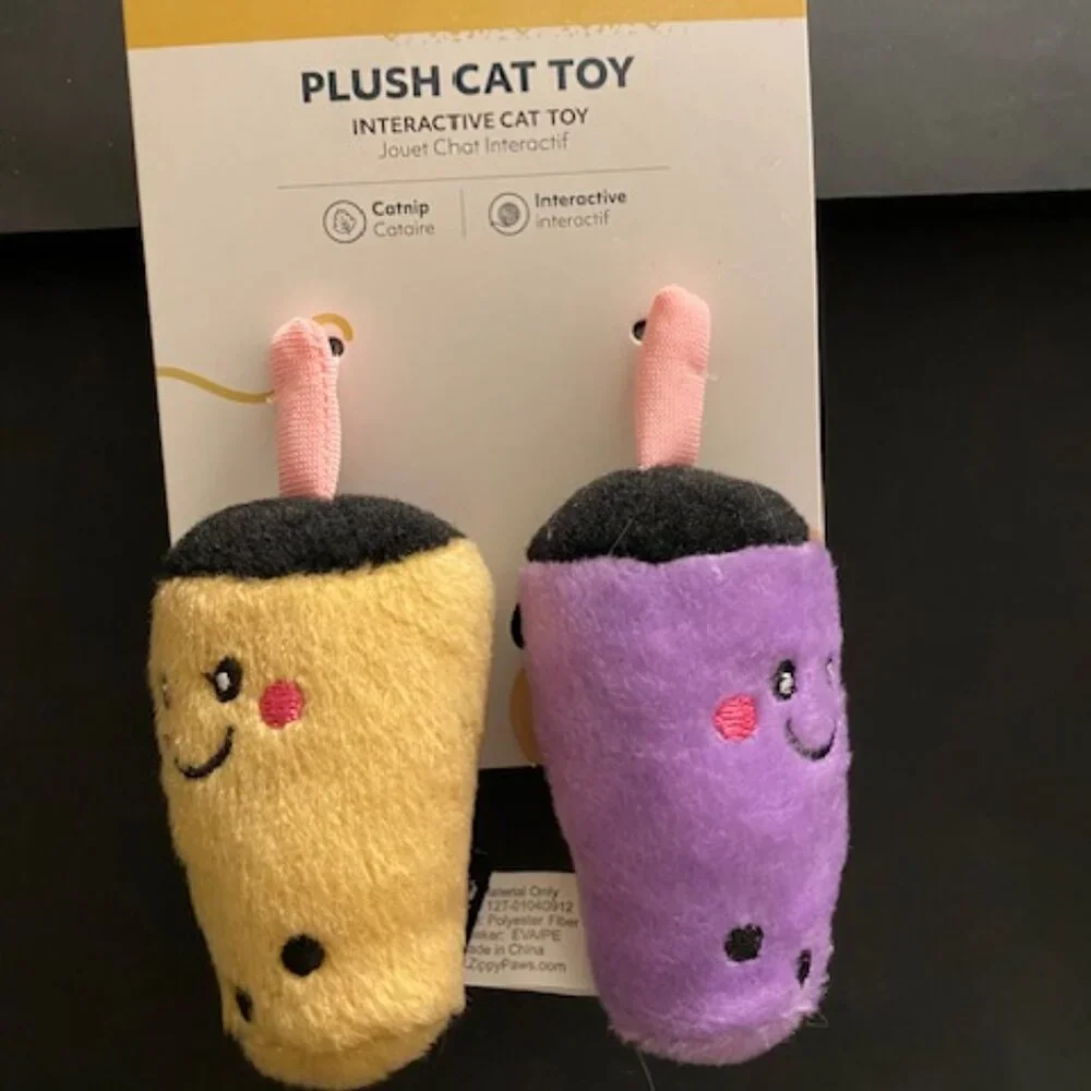 Zippy Claws: Interaction PLUSH CAT TOY (Milk Tea and Taro)